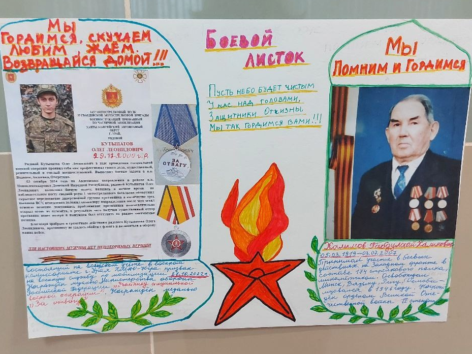 Выставка "Боевой листок семьи" ко Дню Защитника Отечества.